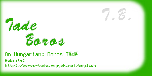 tade boros business card