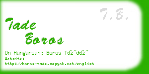 tade boros business card